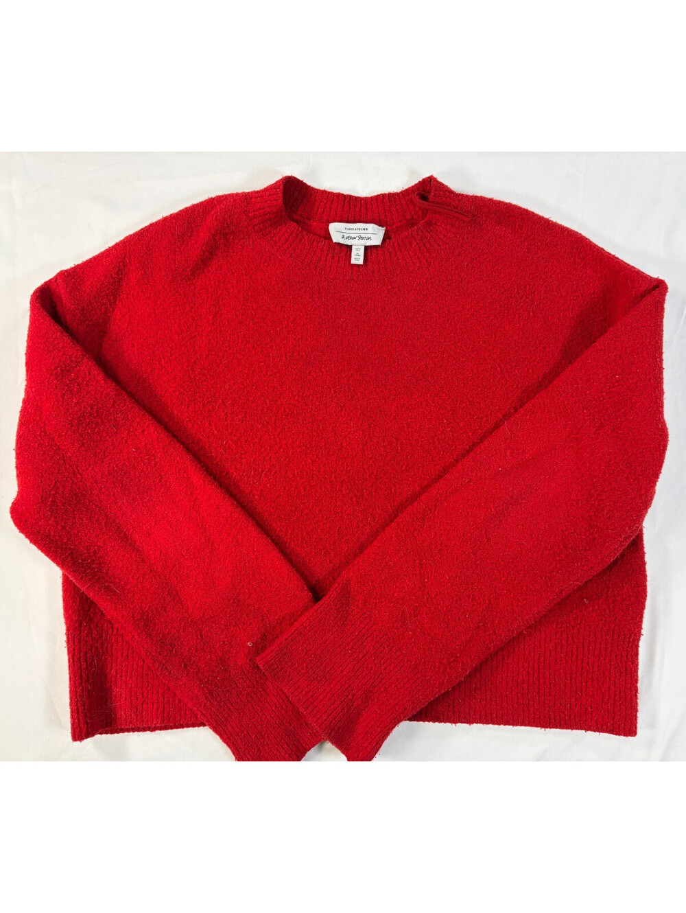 Paris Atelier & Other Stories Womens Red Knit Sweater Crewneck Long Sleeve Small